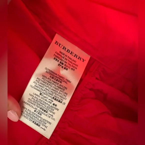 Red Burberry Brit windbreaker jacket